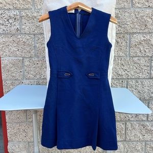 Vintage Blue Dress with Gold Hardware